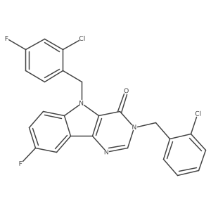 5-(2-chloro-4-fluorobenzyl)-3-(2-chlorobenzyl)-8-fluoro-3H-pyrimido[5,4-b]indol-4(5H)-one Structure