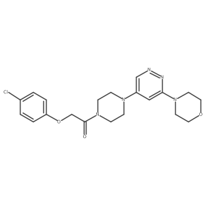 2-(4-Chlorophenoxy)-1-(4-(6-morpholinopyridazin-4-yl)piperazin-1-yl)ethanone结构式