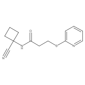 N-(1-cyanocyclobutyl)-3-(pyridin-2-ylsulfanyl)propanamide结构式