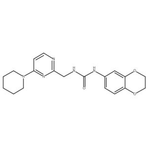 1-(2,3-Dihydrobenzo[b][1,4]dioxin-6-yl)-3-((4-(piperidin-1-yl)pyrimidin-2-yl)methyl)urea Structure