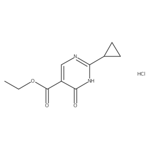 Ethyl 2-cyclopropyl-4-oxo-1,4-dihydropyrimidine-5-carboxylate hydrochloride Structure