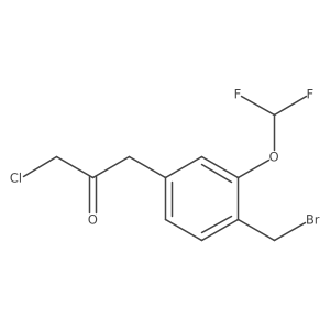 1-(4-(Bromomethyl)-3-(difluoromethoxy)phenyl)-3-chloropropan-2-one结构式