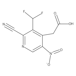 2-(2-Cyano-3-(difluoromethyl)-5-nitropyridin-4-yl)acetic acid结构式