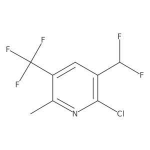 2-Chloro-3-(difluoromethyl)-6-methyl-5-(trifluoromethyl)pyridine结构式