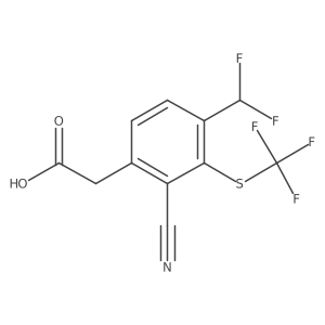 2-(2-Cyano-4-(difluoromethyl)-3-((trifluoromethyl)thio)phenyl)acetic acid结构式