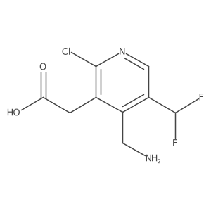 2-(4-(Aminomethyl)-2-chloro-5-(difluoromethyl)pyridin-3-yl)acetic acid Structure