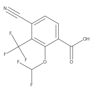 4-Cyano-2-(difluoromethoxy)-3-(trifluoromethyl)benzoic acid结构式