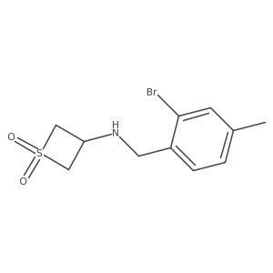3-{[(2-Bromo-4-methylphenyl)methyl]amino}-1lambda6-thietane-1,1-dione结构式