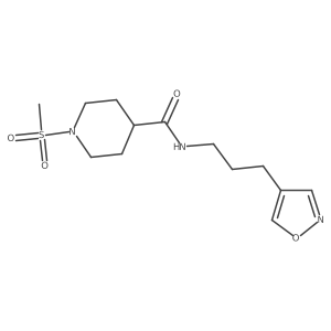 N-(3-(isoxazol-4-yl)propyl)-1-(methylsulfonyl)piperidine-4-carboxamide Structure