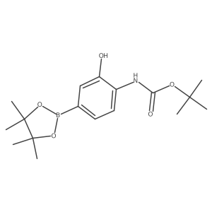 tert-butyl N-[2-hydroxy-4-(4,4,5,5-tetramethyl-1,3,2-dioxaborolan-2-yl)phenyl]carbamate结构式
