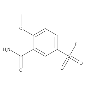 3-Carbamoyl-4-methoxybenzene-1-sulfonyl fluoride结构式