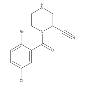 1-(2-Bromo-5-chlorobenzoyl)piperazine-2-carbonitrile Structure