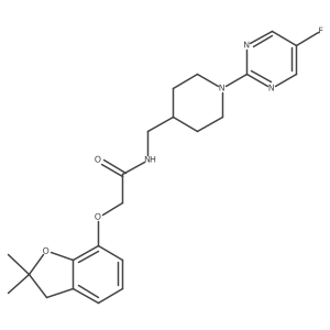 2-((2,2-dimethyl-2,3-dihydrobenzofuran-7-yl)oxy)-N-((1-(5-fluoropyrimidin-2-yl)piperidin-4-yl)methyl)acetamide Structure