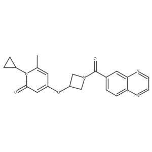1-cyclopropyl-6-methyl-4-((1-(quinoxaline-6-carbonyl)azetidin-3-yl)oxy)pyridin-2(1H)-one结构式