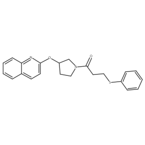 3-(Phenylthio)-1-(3-(quinolin-2-yloxy)pyrrolidin-1-yl)propan-1-one结构式
