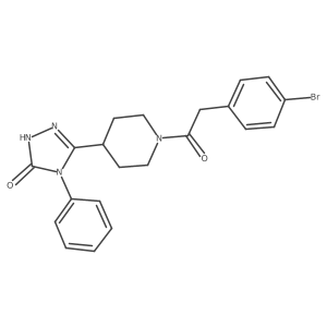 5-{1-[(4-bromophenyl)acetyl]piperidin-4-yl}-4-phenyl-2,4-dihydro-3H-1,2,4-triazol-3-one结构式