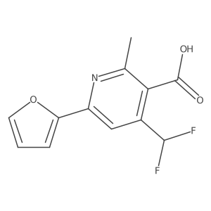 4-(Difluoromethyl)-6-(furan-2-yl)-2-methylnicotinic acid Structure