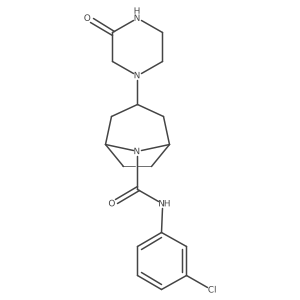 N-(3-chlorophenyl)-3-(3-oxopiperazin-1-yl)-8-azabicyclo[3.2.1]octane-8-carboxamide结构式