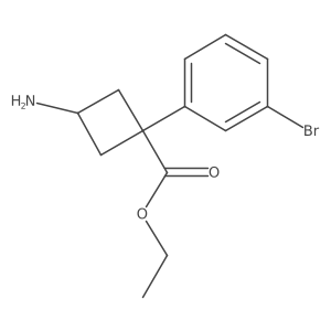 Ethyl 3-amino-1-(3-bromophenyl)cyclobutane-1-carboxylate结构式