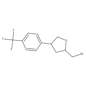 2-(Bromomethyl)-4-[4-(trifluoromethyl)phenyl]oxolane结构式