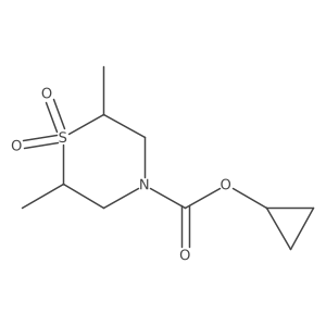 Cyclopropyl 2,6-dimethyl-1,1-dioxo-1lambda6-thiomorpholine-4-carboxylate结构式