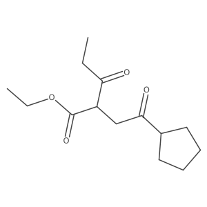 Ethyl 2-(2-cyclopentyl-2-oxoethyl)-3-oxopentanoate结构式