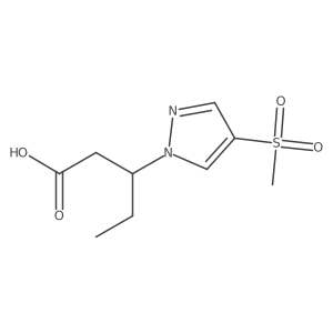 3-(4-methanesulfonyl-1H-pyrazol-1-yl)pentanoic acid结构式