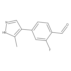 2-fluoro-4-(3-methyl-1H-pyrazol-4-yl)benzaldehyde结构式