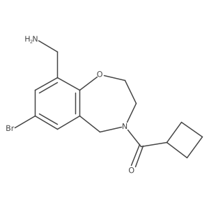 (7-Bromo-4-cyclobutanecarbonyl-2,3,4,5-tetrahydro-1,4-benzoxazepin-9-yl)methanamine结构式