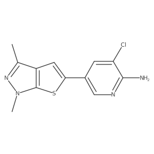 3-chloro-5-{1,3-dimethyl-1H-thieno[2,3-c]pyrazol-5-yl}pyridin-2-amine结构式
