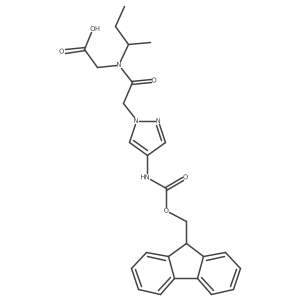 2-[N-(butan-2-yl)-2-[4-({[(9H-fluoren-9-yl)methoxy]carbonyl}amino)-1H-pyrazol-1-yl]acetamido]acetic acid结构式