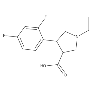 4-(2,4-Difluorophenyl)-1-ethylpyrrolidine-3-carboxylic acid结构式