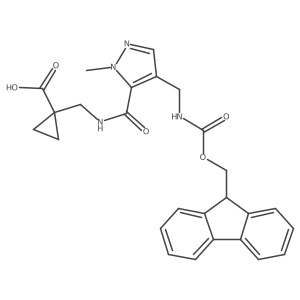 1-[({4-[({[(9H-fluoren-9-yl)methoxy]carbonyl}amino)methyl]-1-methyl-1H-pyrazol-5-yl}formamido)methyl]cyclopropane-1-carboxylic acid Structure