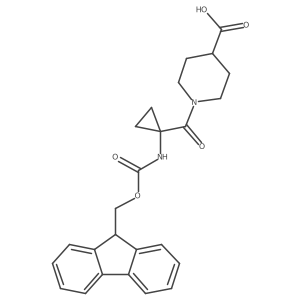 1-[1-({[(9H-fluoren-9-yl)methoxy]carbonyl}amino)cyclopropanecarbonyl]piperidine-4-carboxylic acid结构式