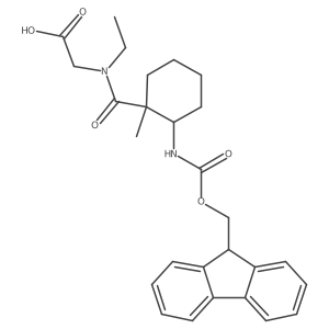 2-{N-ethyl-1-[2-({[(9H-fluoren-9-yl)methoxy]carbonyl}amino)-1-methylcyclohexyl]formamido}acetic acid结构式