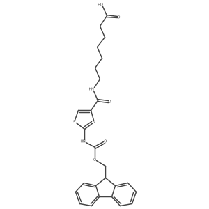 7-{[2-({[(9H-fluoren-9-yl)methoxy]carbonyl}amino)-1,3-thiazol-4-yl]formamido}heptanoic acid Structure