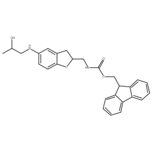 9H-fluoren-9-ylmethyl N-({5-[(2-hydroxypropyl)amino]-2,3-dihydro-1-benzofuran-2-yl}methyl)carbamate结构式