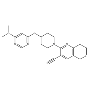 2-(4-{[6-(dimethylamino)pyrimidin-4-yl]amino}piperidin-1-yl)-5H,7H,8H-pyrano[4,3-b]pyridine-3-carbonitrile Structure