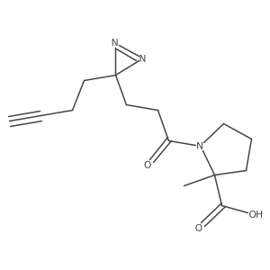 (2S)-1-[3-(3-But-3-ynyldiazirin-3-yl)propanoyl]-2-methylpyrrolidine-2-carboxylic acid Structure
