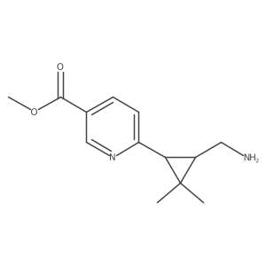 rac-methyl 6-[(1R,3R)-3-(aminomethyl)-2,2-dimethylcyclopropyl]pyridine-3-carboxylate结构式
