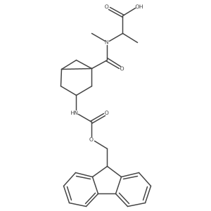(2S)-2-{1-[(1RS,3RS,5RS)-3-({[(9H-fluoren-9-yl)methoxy]carbonyl}amino)bicyclo[3.1.0]hexan-1-yl]-N-methylformamido}propanoic acid结构式