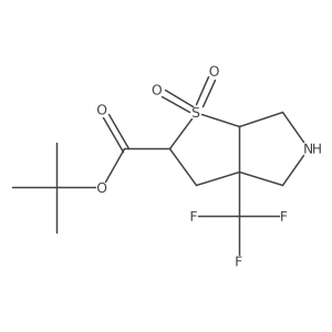 rac-tert-butyl (3aR,6aR)-1,1-dioxo-3a-(trifluoromethyl)-hexahydro-2H-1lambda6-thieno[2,3-c]pyrrole-2-carboxylate Structure