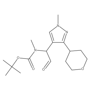 tert-butyl N-methyl-N-{1-[1-methyl-3-(oxan-4-yl)-1H-pyrazol-4-yl]-2-oxoethyl}carbamate结构式