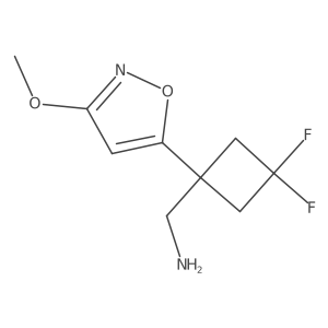 [3,3-Difluoro-1-(3-methoxy-1,2-oxazol-5-yl)cyclobutyl]methanamine结构式
