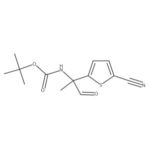 tert-butyl N-[2-(5-cyanothiophen-2-yl)-1-oxopropan-2-yl]carbamate结构式