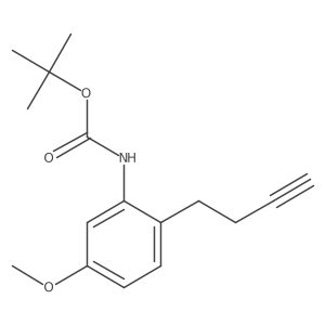 tert-butyl N-[2-(but-3-yn-1-yl)-5-methoxyphenyl]carbamate结构式