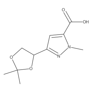 3-(2,2-dimethyl-1,3-dioxolan-4-yl)-1-methyl-1H-pyrazole-5-carboxylic acid Structure