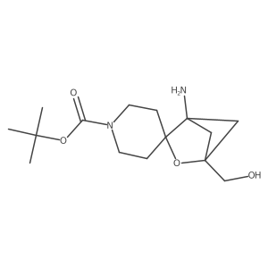 Tert-butyl 4-amino-1-(hydroxymethyl)spiro[2-oxabicyclo[2.1.1]hexane-3,4'-piperidine]-1'-carboxylate结构式