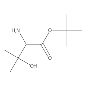 Tert-butyl (2S)-2-amino-3-hydroxy-3-methylbutanoate结构式