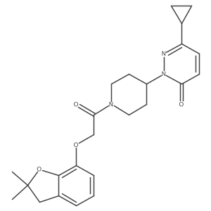 6-Cyclopropyl-2-(1-{2-[(2,2-dimethyl-2,3-dihydro-1-benzofuran-7-yl)oxy]acetyl}piperidin-4-yl)-2,3-dihydropyridazin-3-one结构式